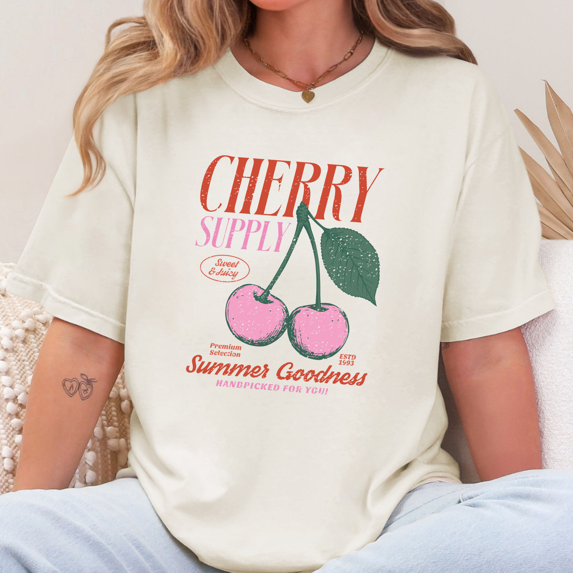 Retro Summer Fruits Graphic Tee - CC Ivory Tee - Cherry Supply
