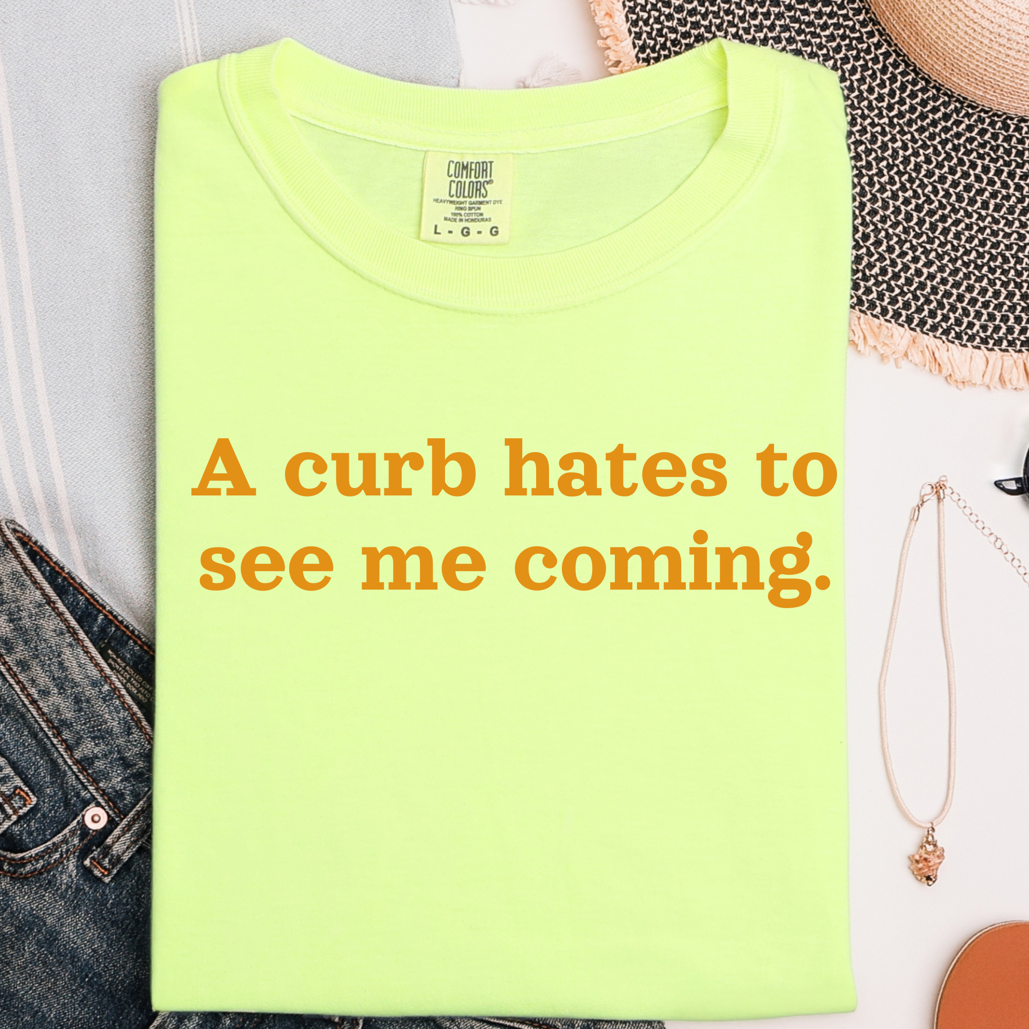 Sarcastic Sayings Collection Graphic Tee - Neon Lemon