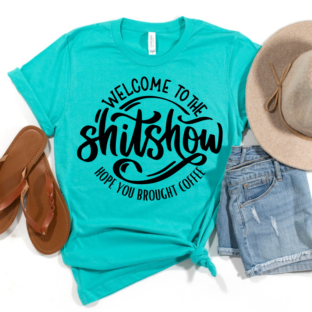 Hope You Brought Coffee Graphic Tee - Teal