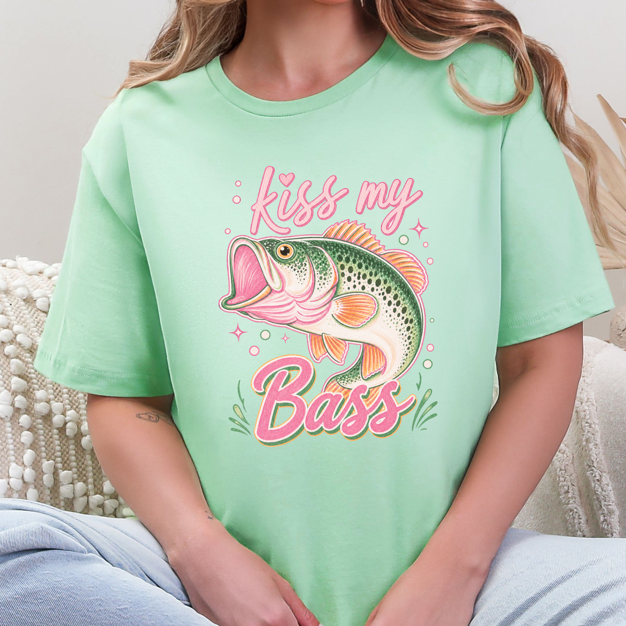 Kiss My Bass Graphic Tee - Mint