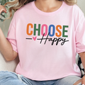 Choose Happy Graphic Tee - Soft Pink