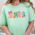 Summer Patchwork Graphic Tee - Mint