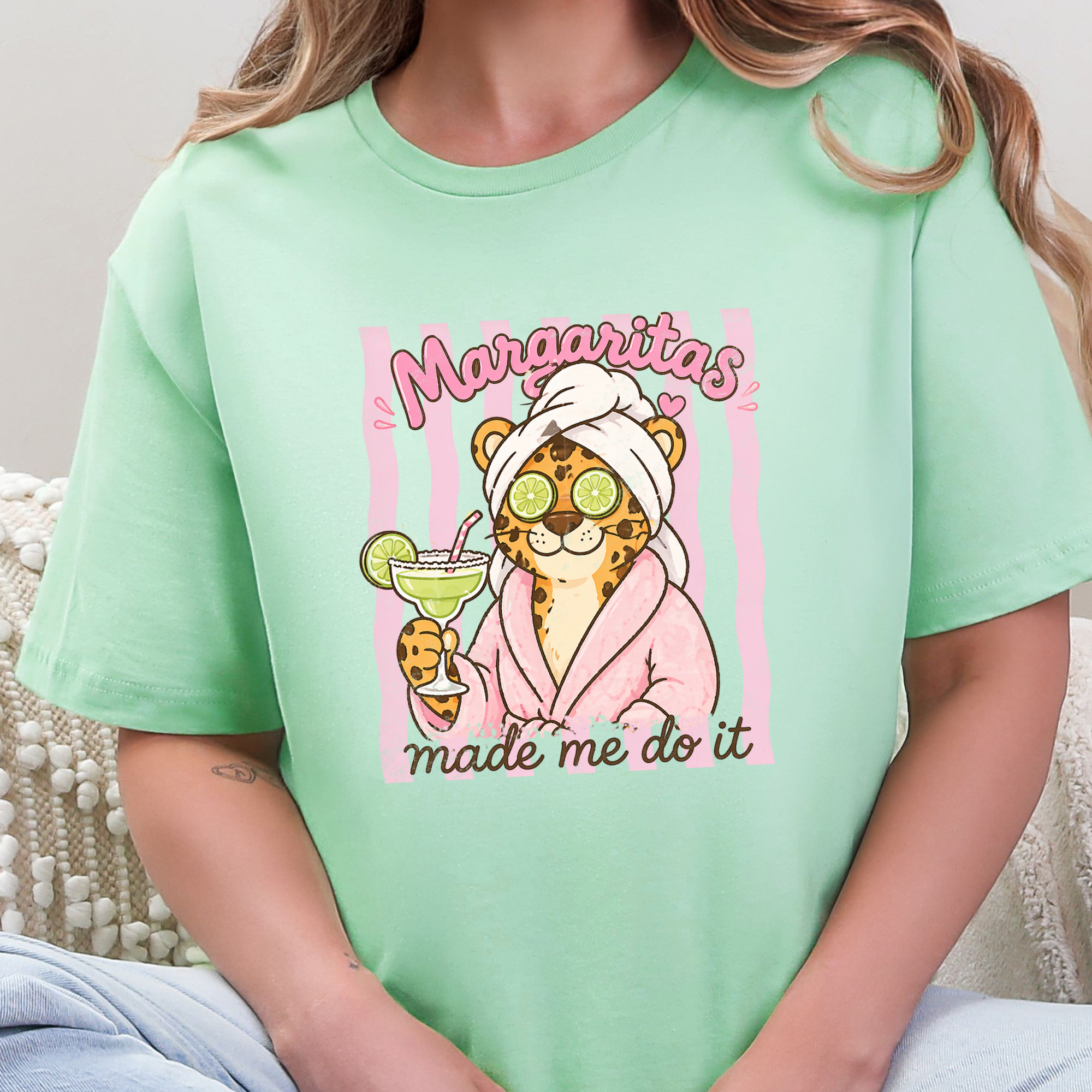 Margaritas Made Me Graphic Tee - Mint Tee