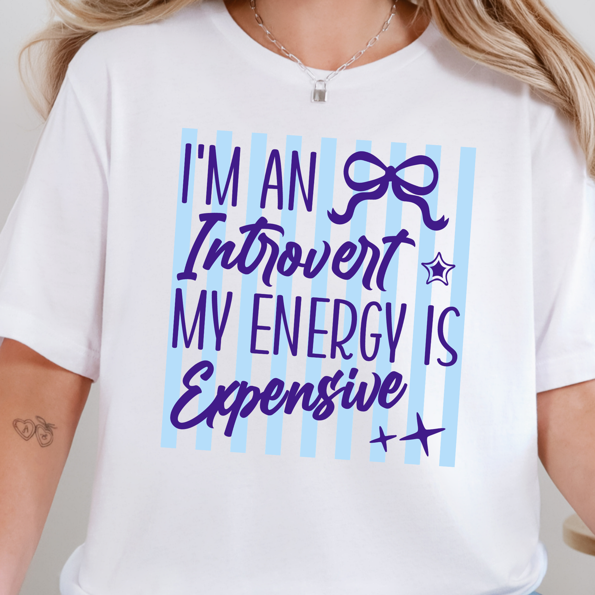 Introvert Energy is Expensive Graphic Tee - White Tee