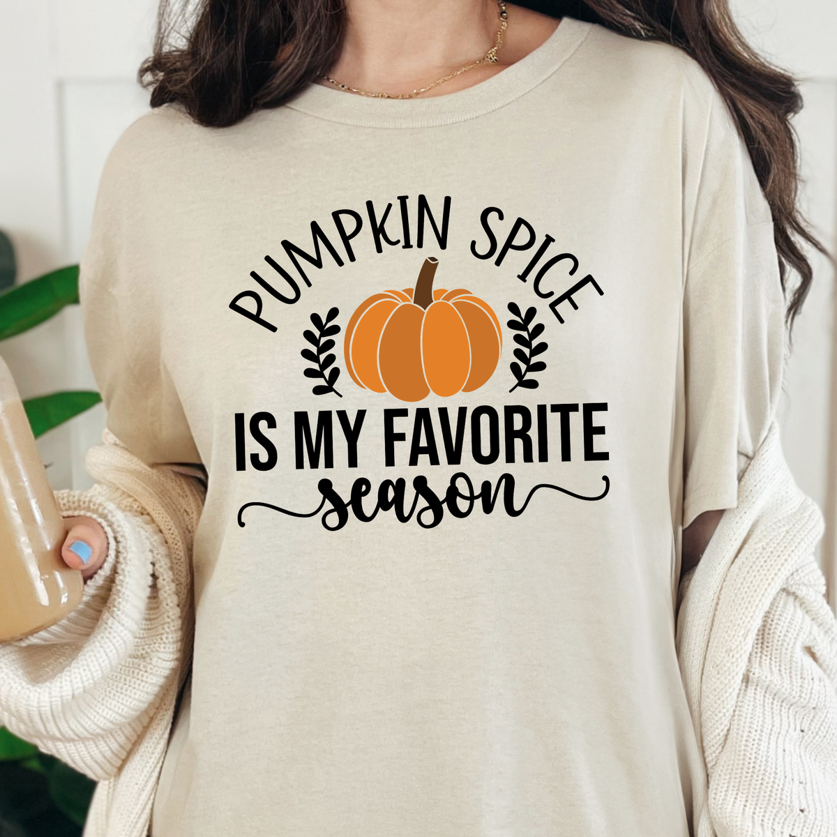 Pumpkin Spice Favorite Season Graphic Tee - Natural