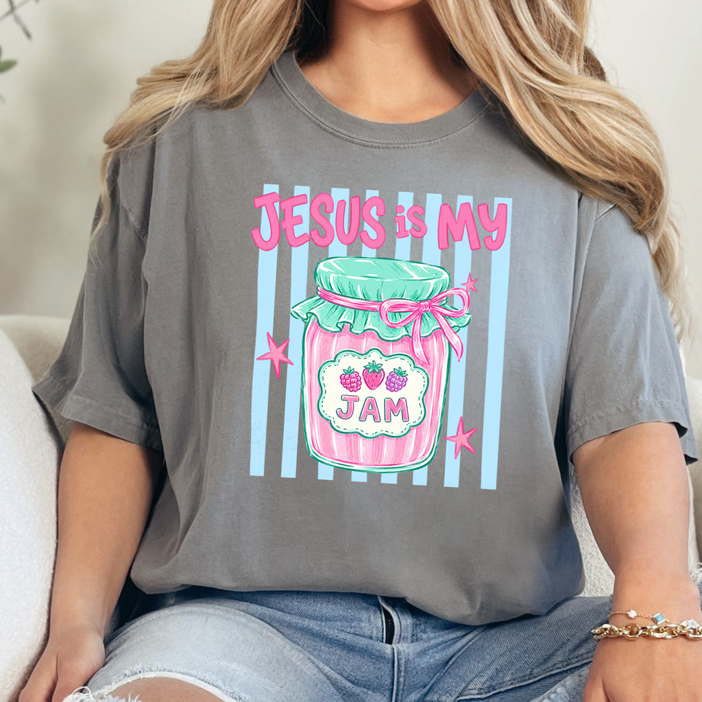 Jesus is My Jam Graphic Tee - Grey