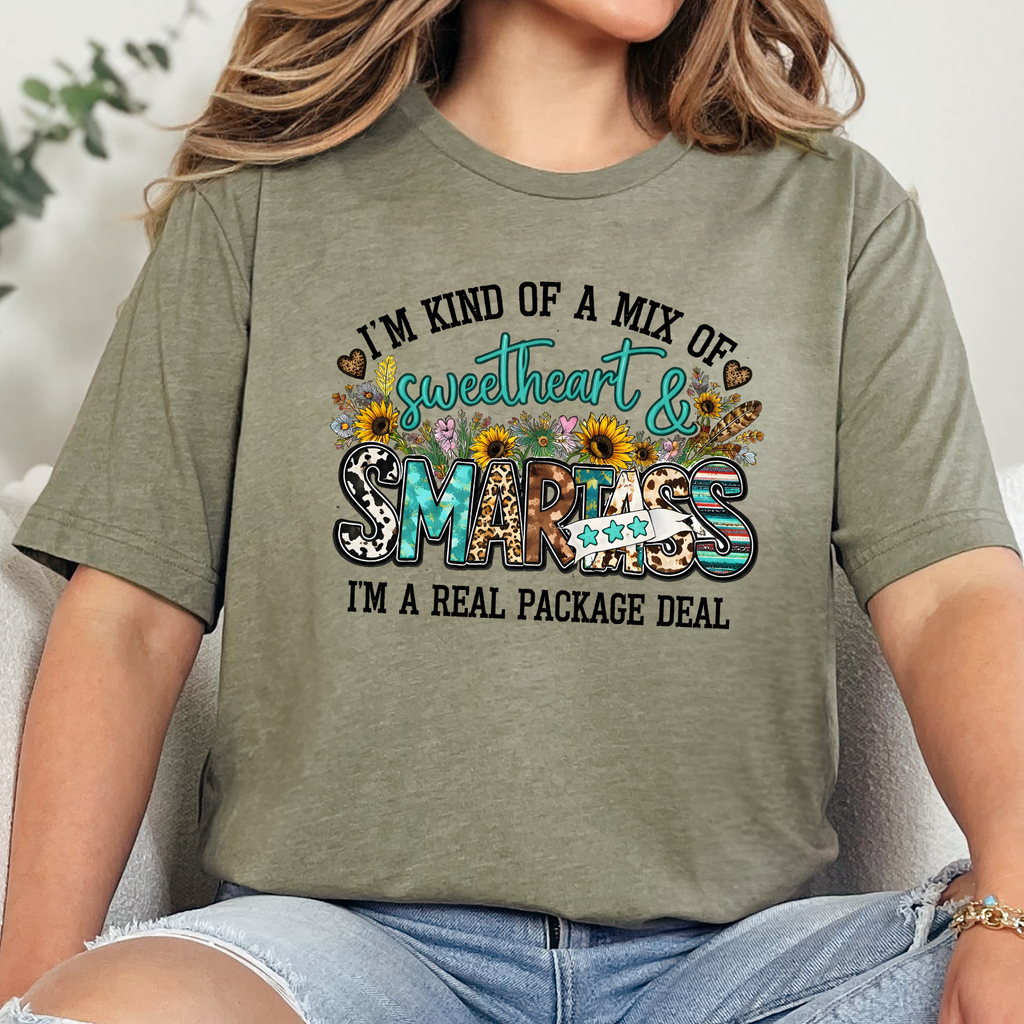 Western Package Deal Graphic Tee - Heather Olive