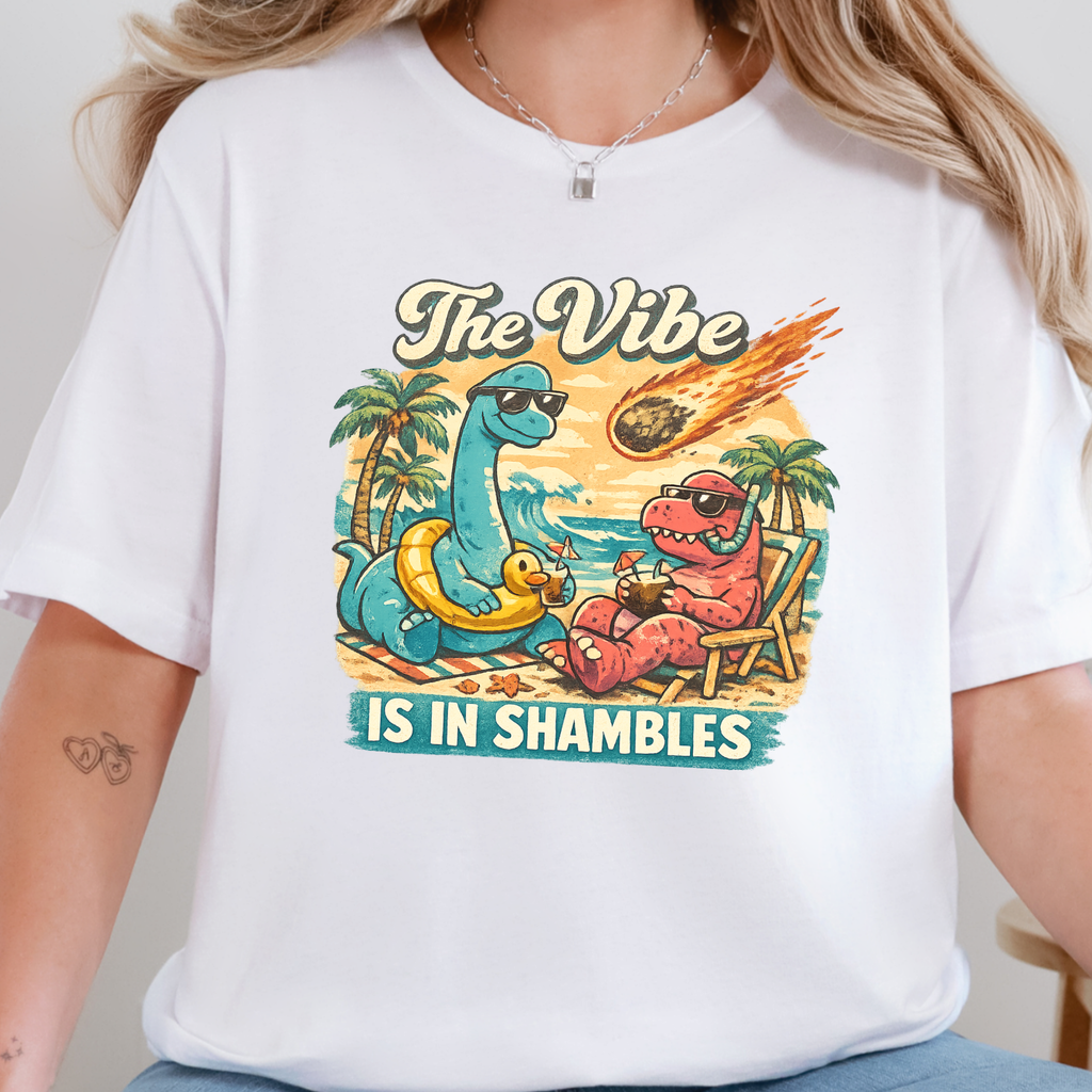 The Vibe is in Shambles Graphic Tee - White