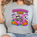Summerween Vibes Raccoon Graphic Tee - Grey