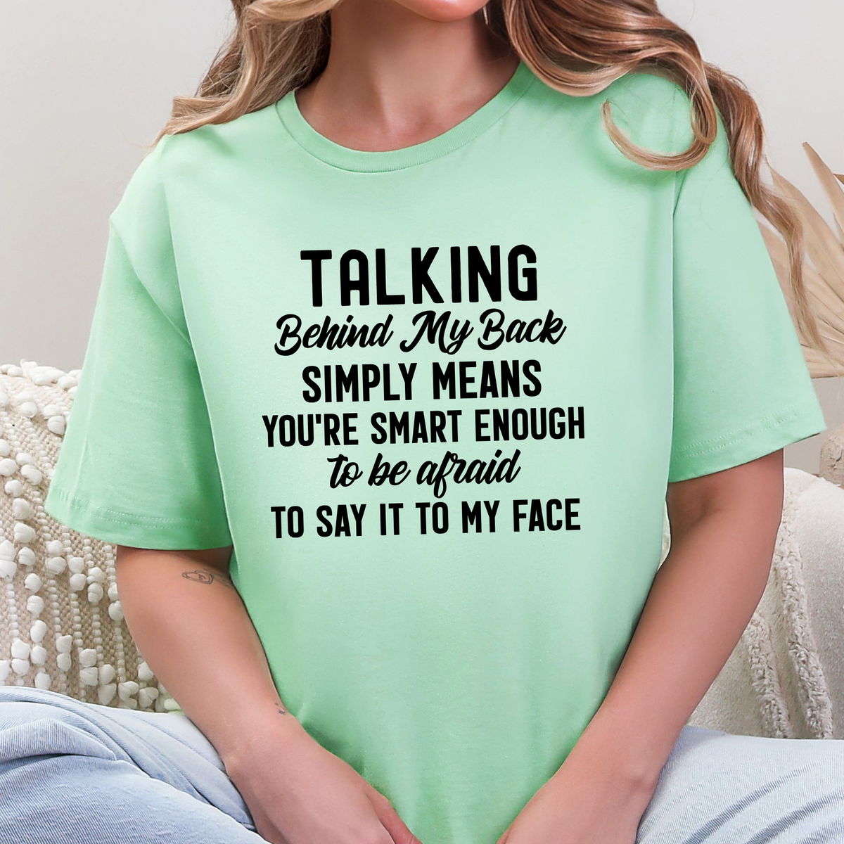 Talking Behind My Back Graphic Tee - Mint