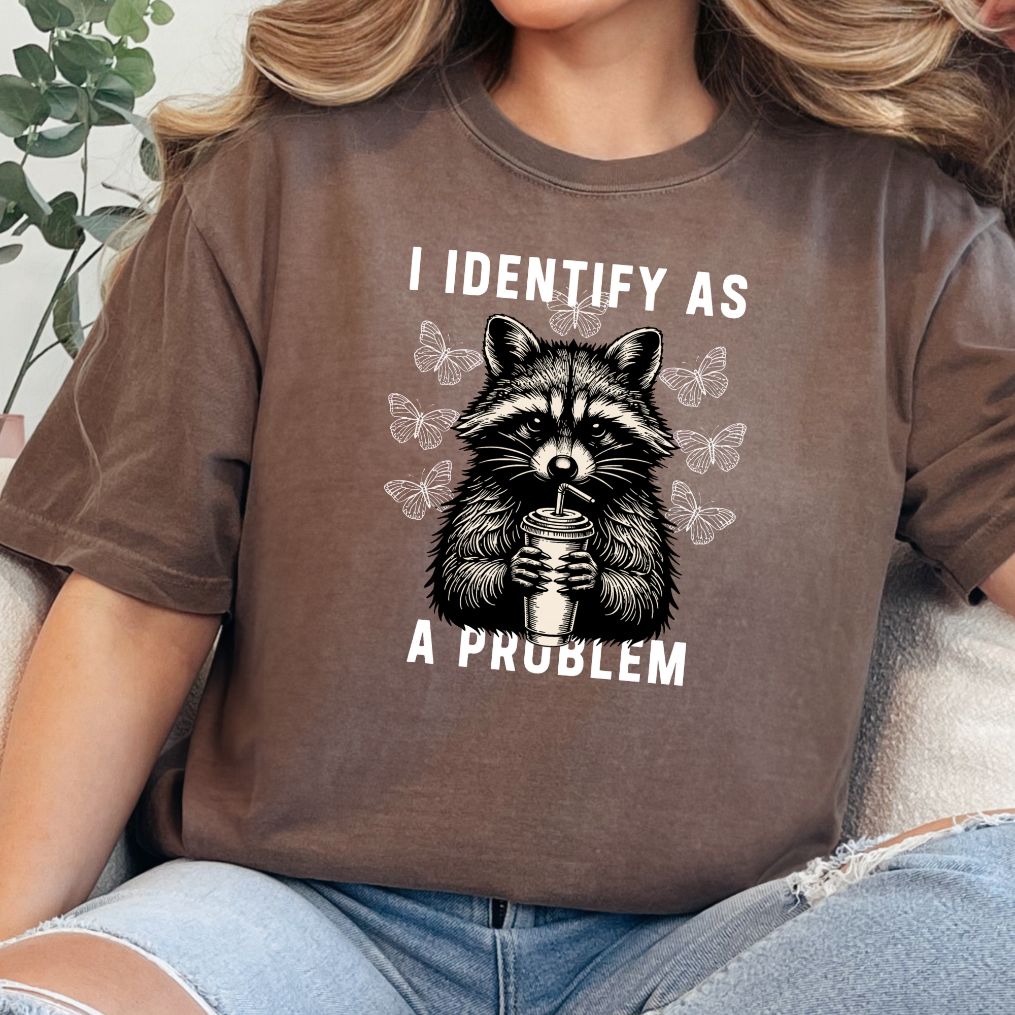 I Identify As A Problem Graphic Tee - Espresso