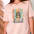 Bee Kind Striped Graphic Tee - Peach Tee