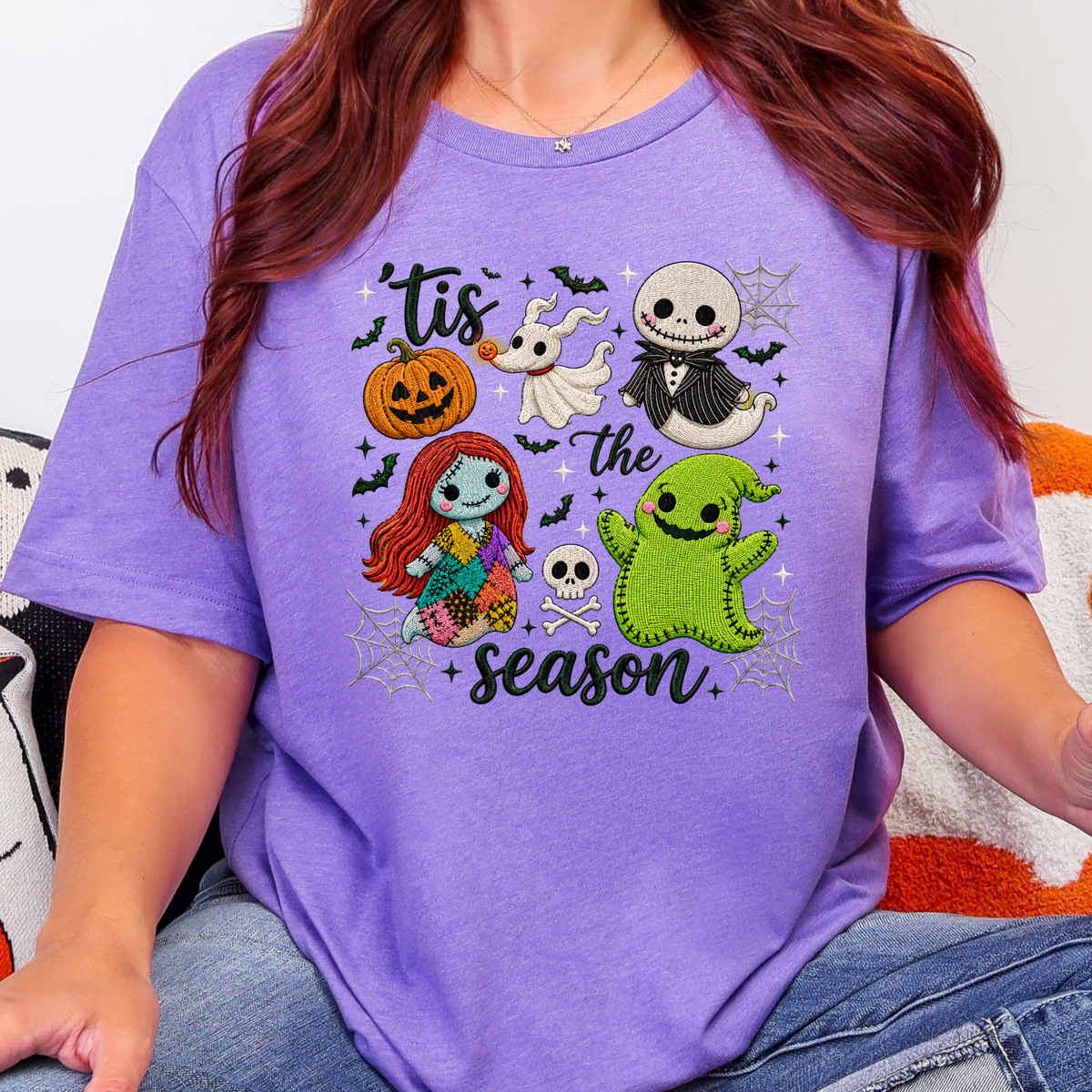 Tis The Season Halloween Graphic Tee - Heather Team Purple