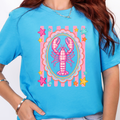 Pink Lobster Graphic Tee - Heather Aqua