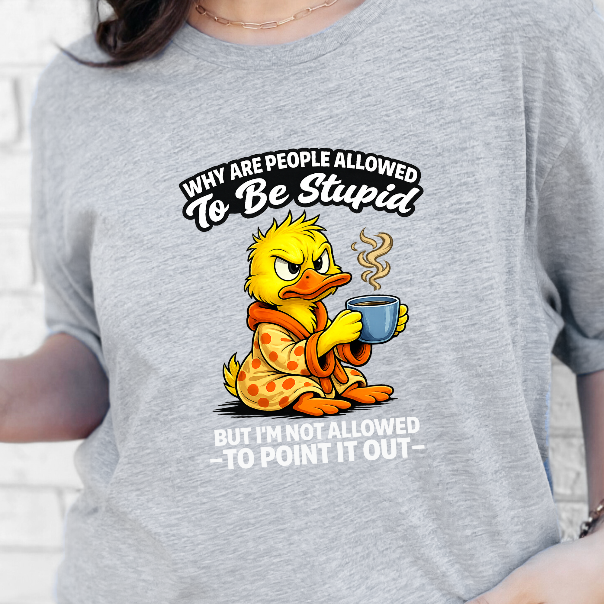 Allowed To Be Stupid Graphic Tee - Grey Tee