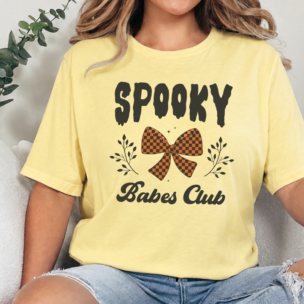 Spooky Babes Club Graphic Tee - Heather French Vanilla