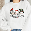 Christmas Snowman Trio Graphic Sweatshirt - White