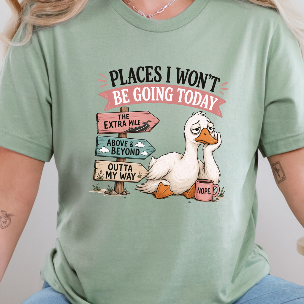 Lazy Tired Goose Graphic Tee - Sage