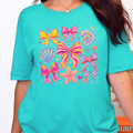 Coquette Summer Bow Graphic Tee - Heather Sea Green