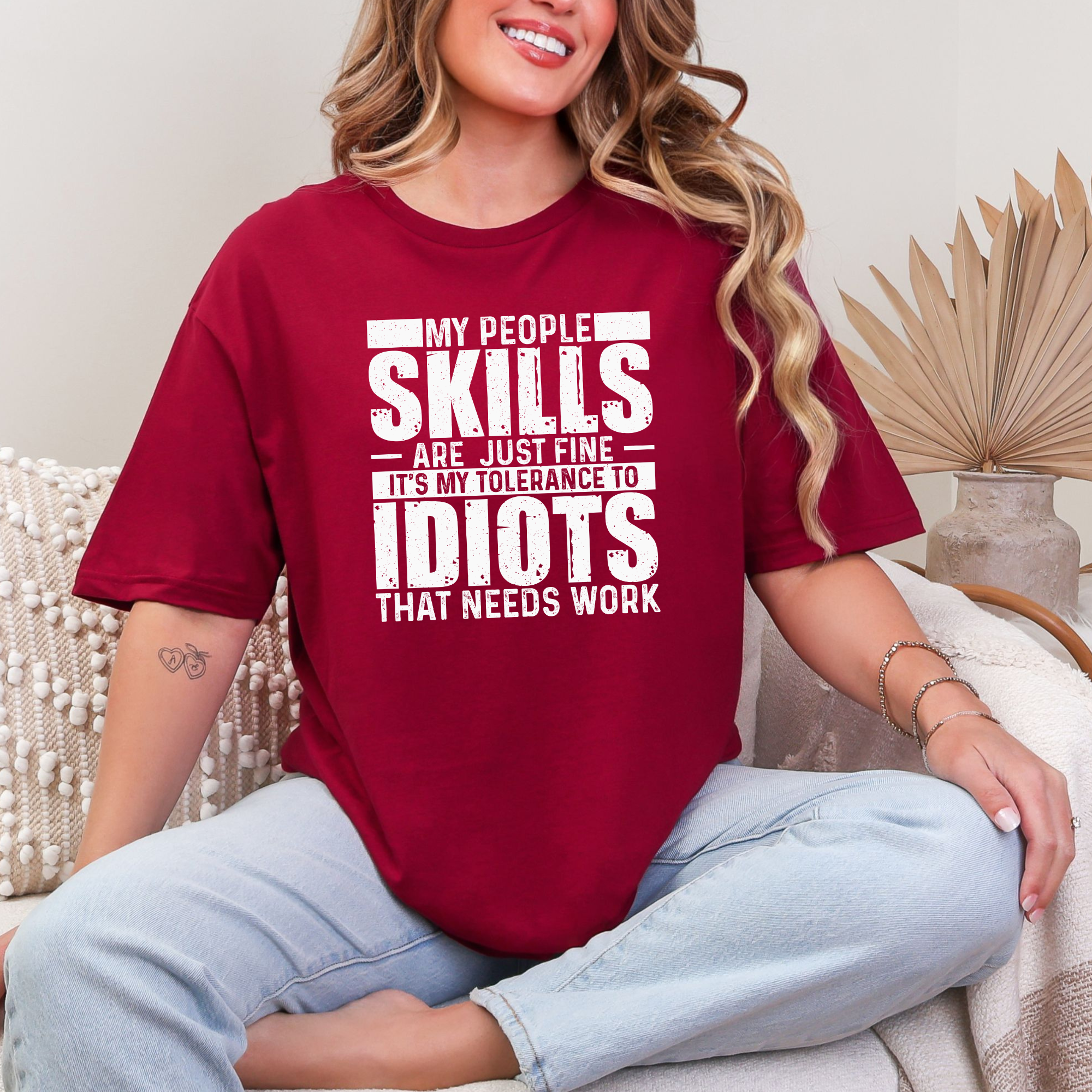 My People Skills Graphic Tee - Cardinal Red Tee