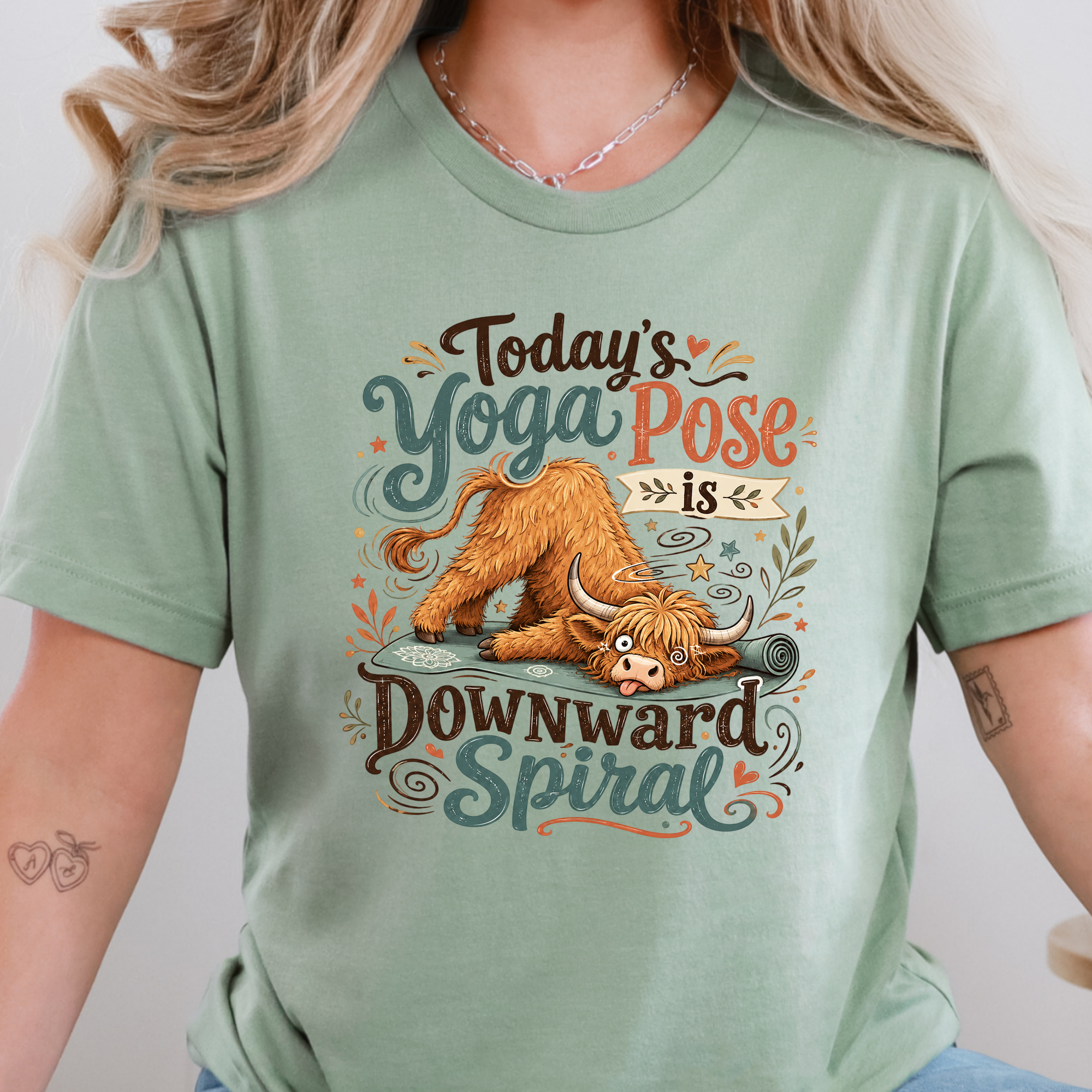 Downward Spiral Graphic Tee - Sage