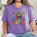 Teacher Lead With Patience Graphic Tee - Heather Team Purple