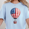 Patriotic Hot Air Balloon Graphic Tee - Baby Blue