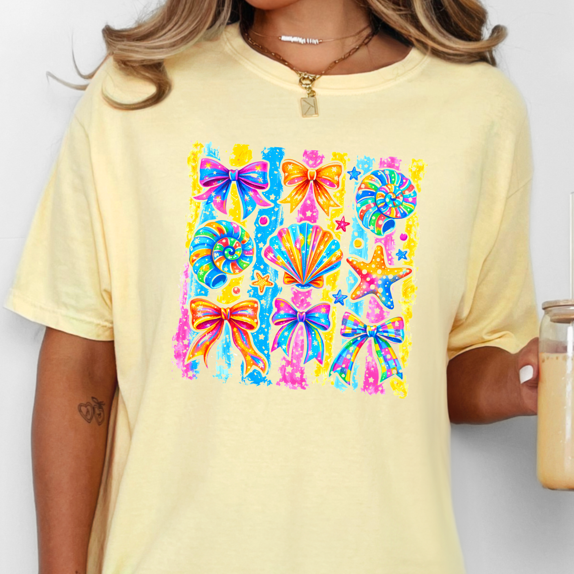 Coastal Preppy Bows Graphic Tee - CC Butter