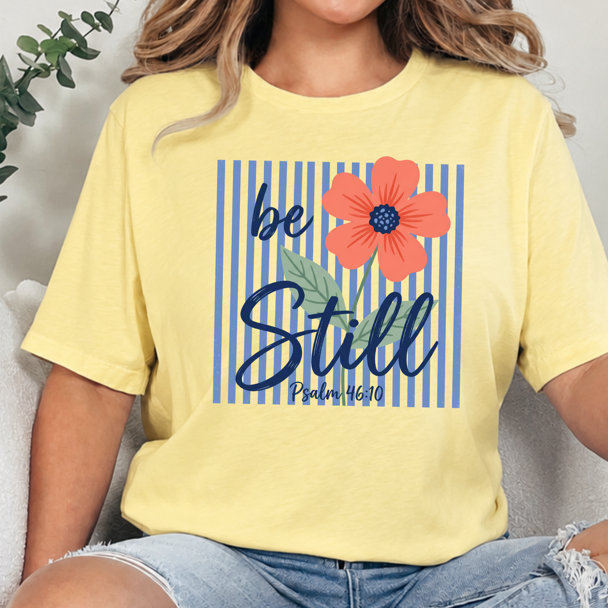 Be Still Stripes Graphic Tee - French Vanilla