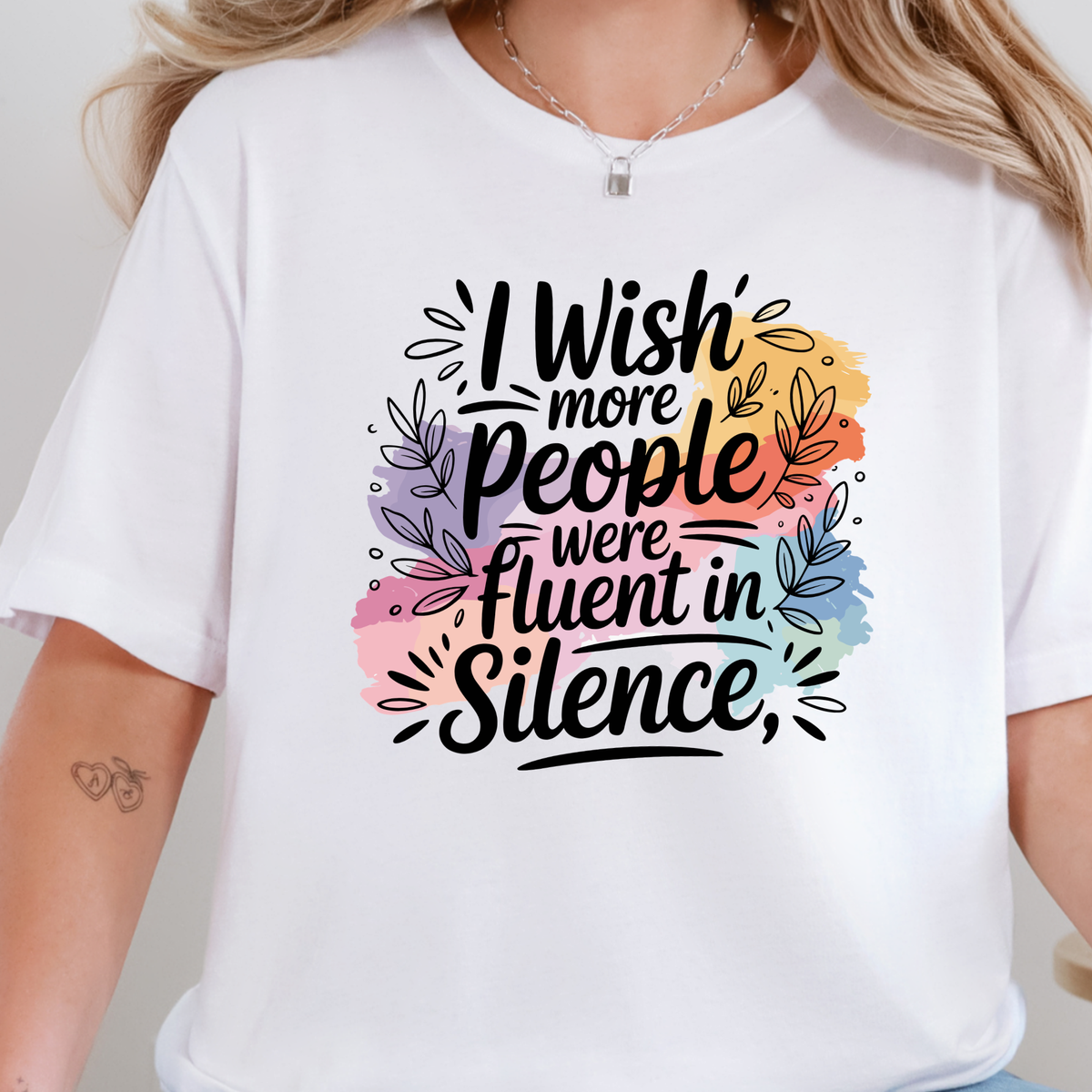 Fluent in Silence Graphic Tee - White