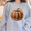 Football Pumpkin Graphic Sweatshirt - Sport Grey