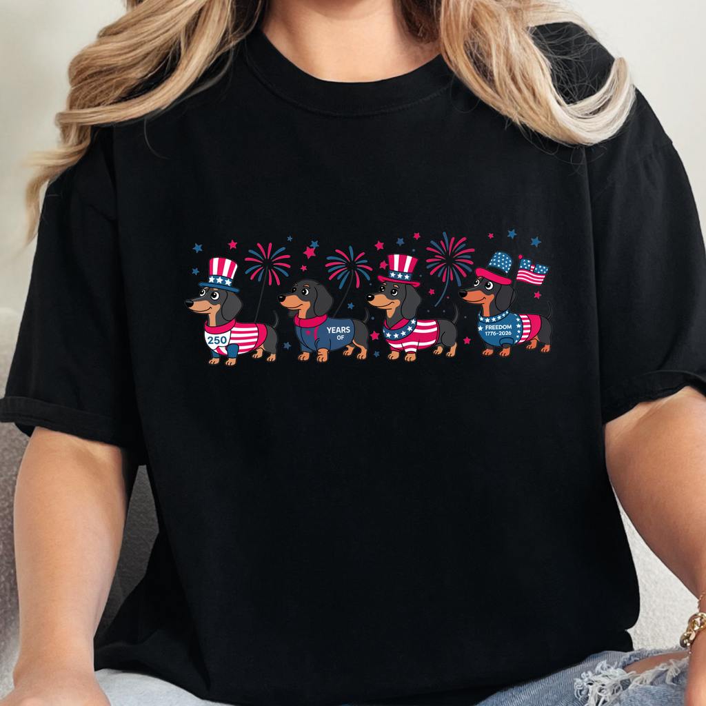 Patriotic Dachshund Graphic Tee - Blackj