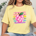 Teacher Watercolor Apple Graphic Tee - Heather French Vanilla