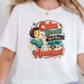 Vintage Calm Down Graphic Tee - White