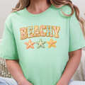 Beachy Floral Patchwork Graphic Tee - Mint