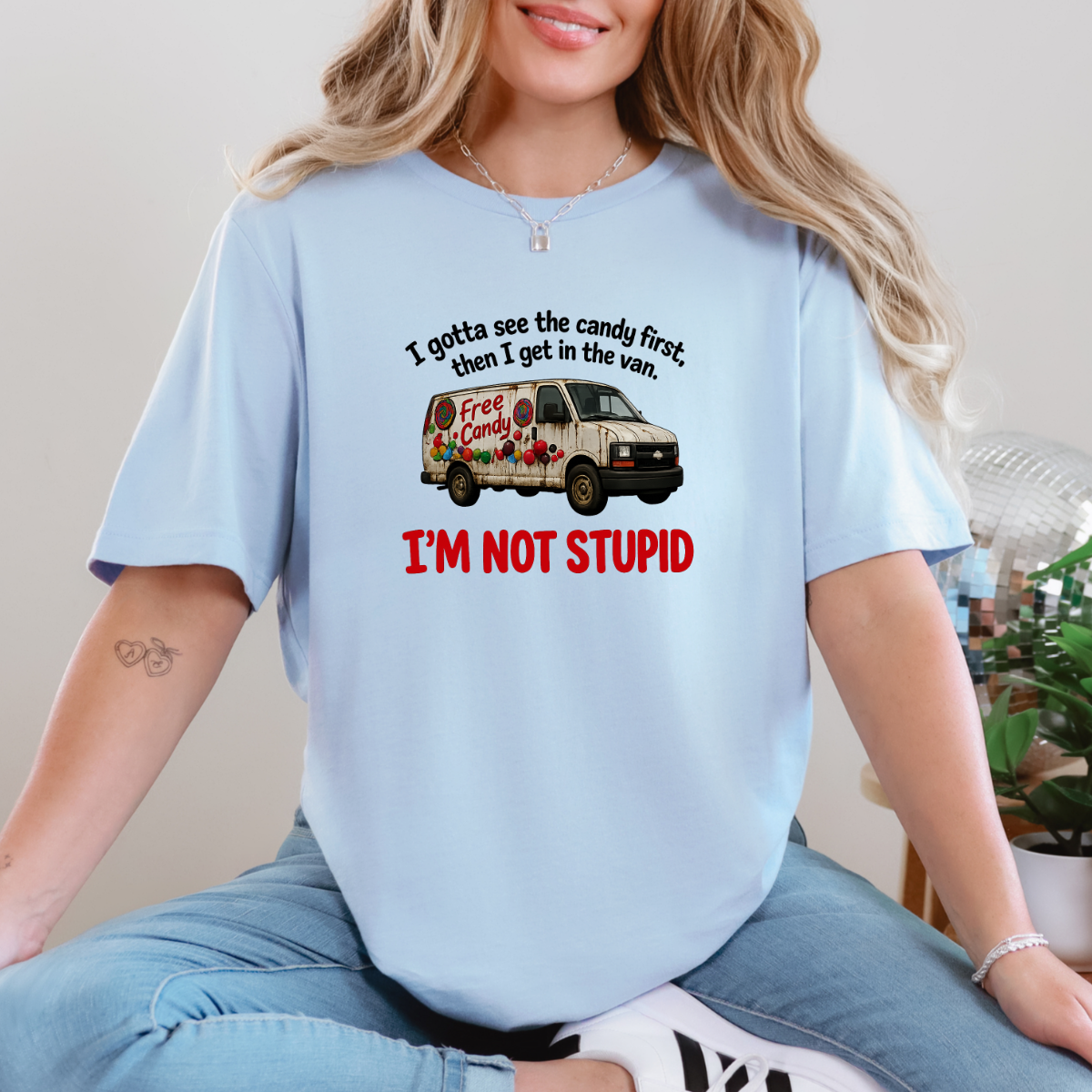 Gotta See The Candy Graphic Tee - Baby Blue Tee