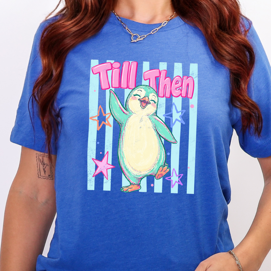 Penguin Till Then Graphic Tee - Heather True Royal