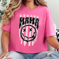 Mama Smiley Face Graphic Tee - Charity Pink Tee