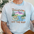 Somewhere Off The Map Graphic Tee - Light Blue
