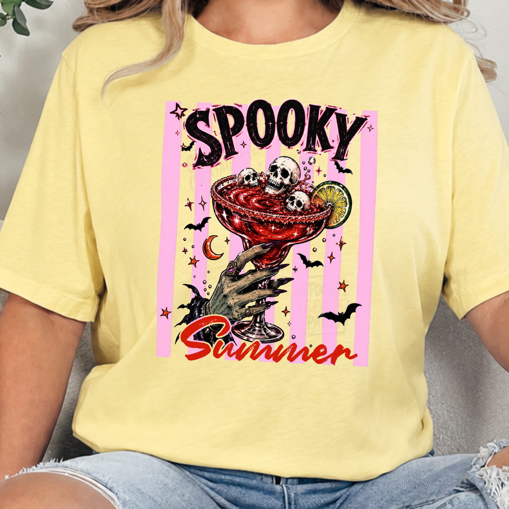 Spooky Summer Margarita Graphic Tee - Heather French Vanilla