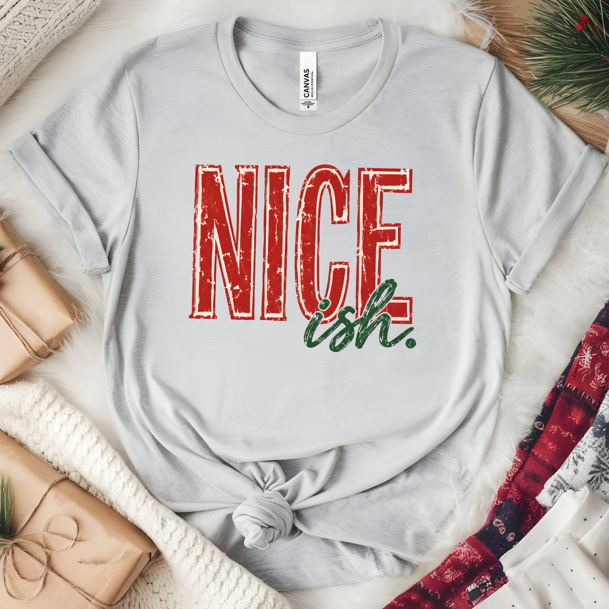 Nice'ish Graphic Tee - Heather Cool Grey