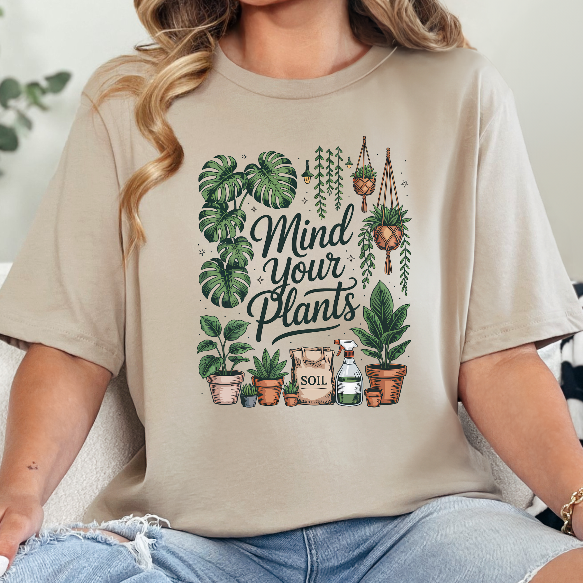 Plant Lover Graphic Tee - Tan Tee