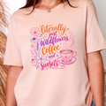 Wildflowers Coffee Sunsets Graphic Tee - Peach Tee