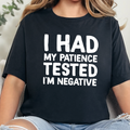 Patience is Negative Graphic Tee - Heather Black Tee