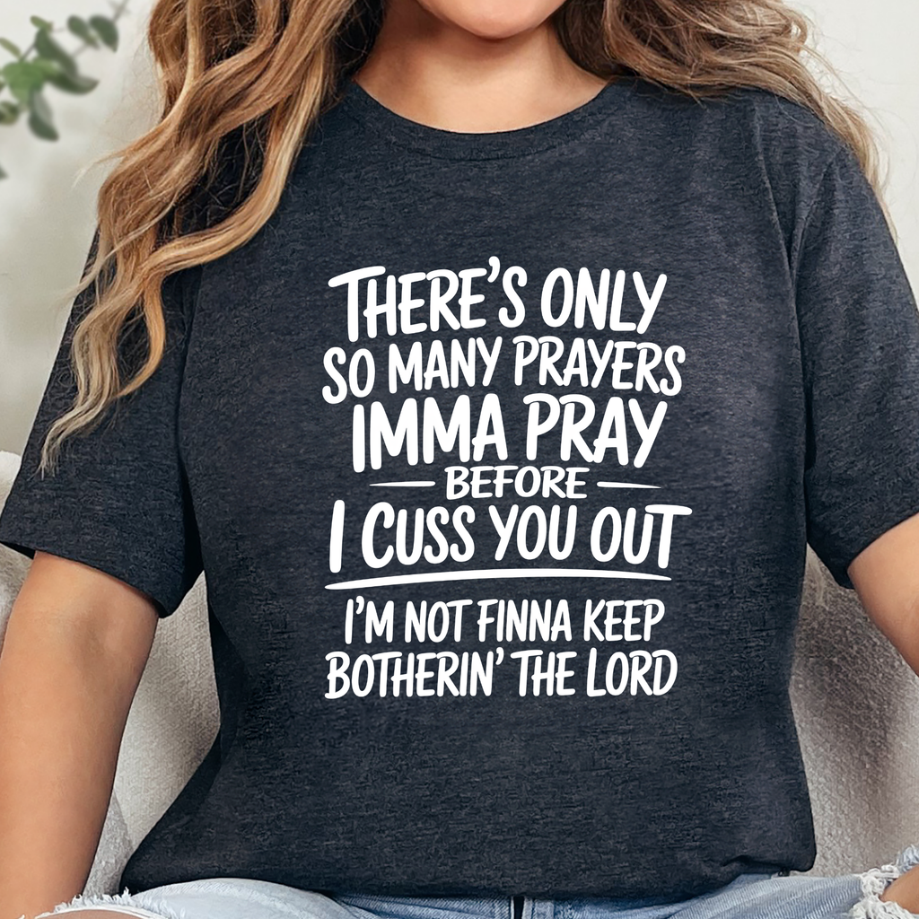 Pray Before I Cuss Graphic Tee - Dark Grey Heather