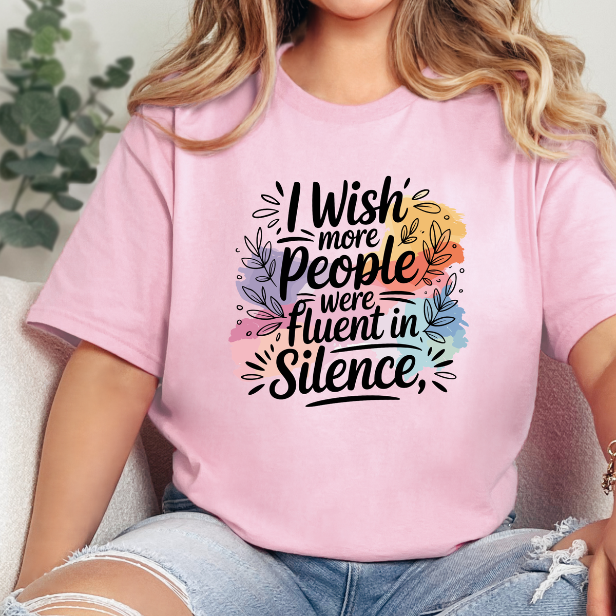 Fluent in Silence Graphic Tee - Pink