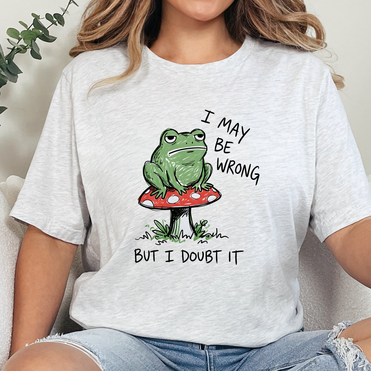 I May Be Wrong Frog Graphic Tee- Ash