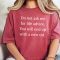 Life Advice, New Cat Graphic Tee - Crimson