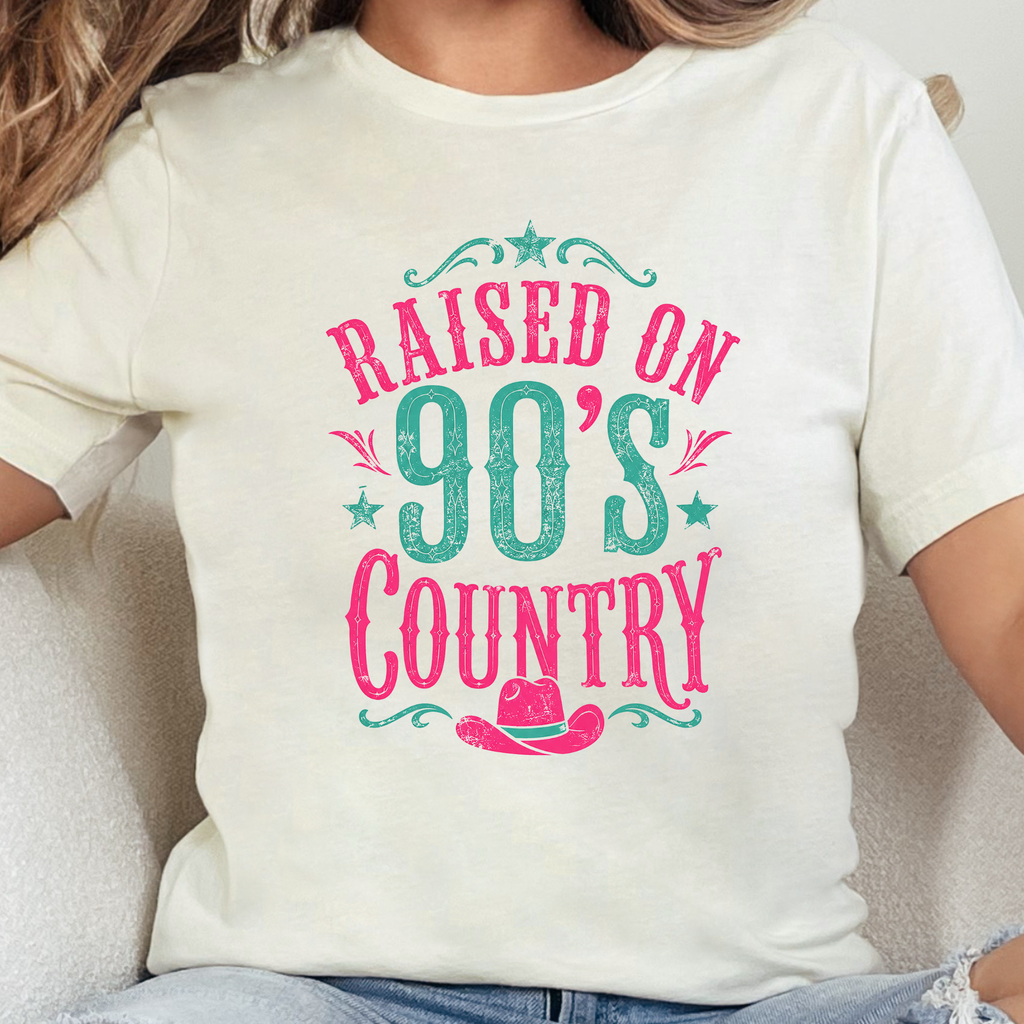 Raised on 90s Country Graphic Tee - Natural