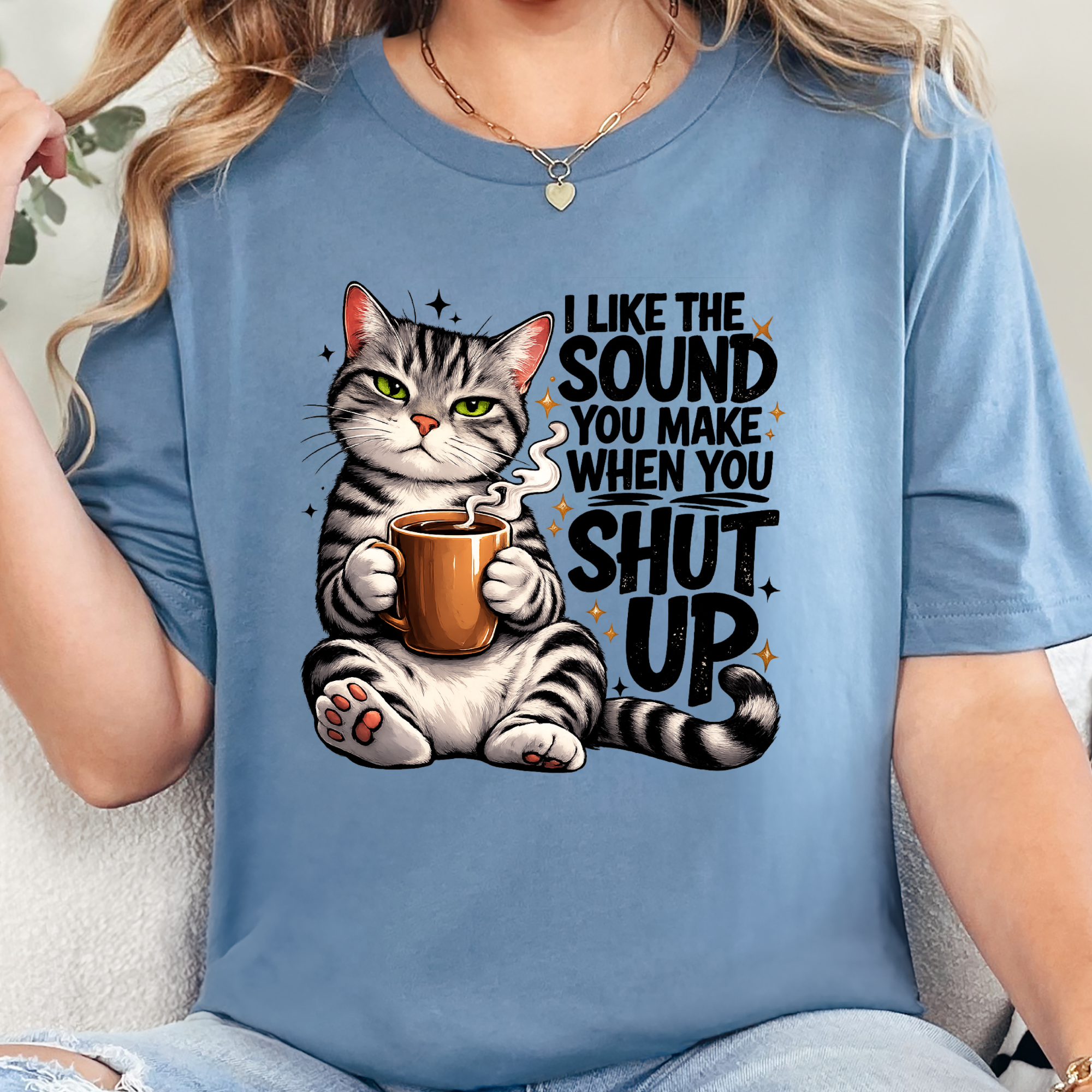 I Like The Sound Graphic Tee- Steel Blue